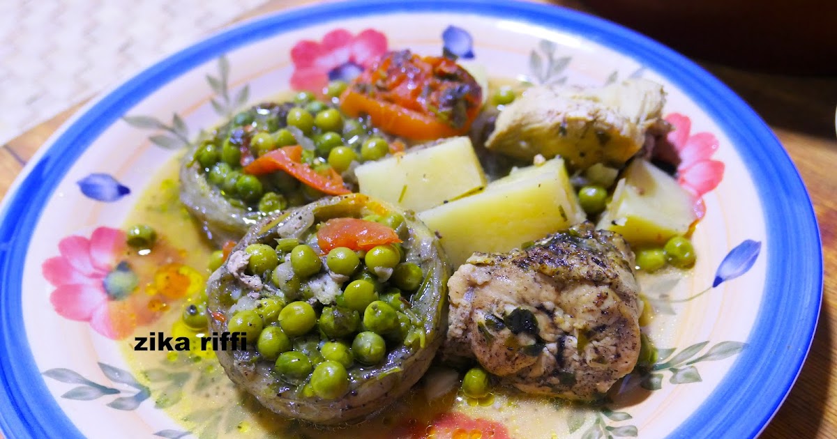 MARKA JELBENA BEL KARNOUN- TAJINE DE PETITS POIS FRAISAUX ARTICHAUTS AU POULET