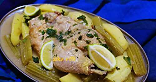 TAJINE DE CARDONS AU POULET ET POMME DE TERRE- MARKA BEL KHORCHEF-  مرقة خرشف بالدجاج العرب والبطاطة