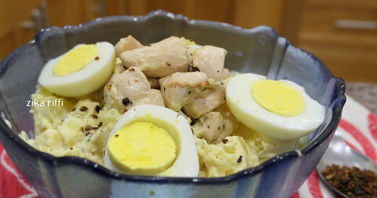 SALADE DE POMMES DE TERRE À LA MAYONNAISE - POULET SAUTÉ ET ŒUFS DURS