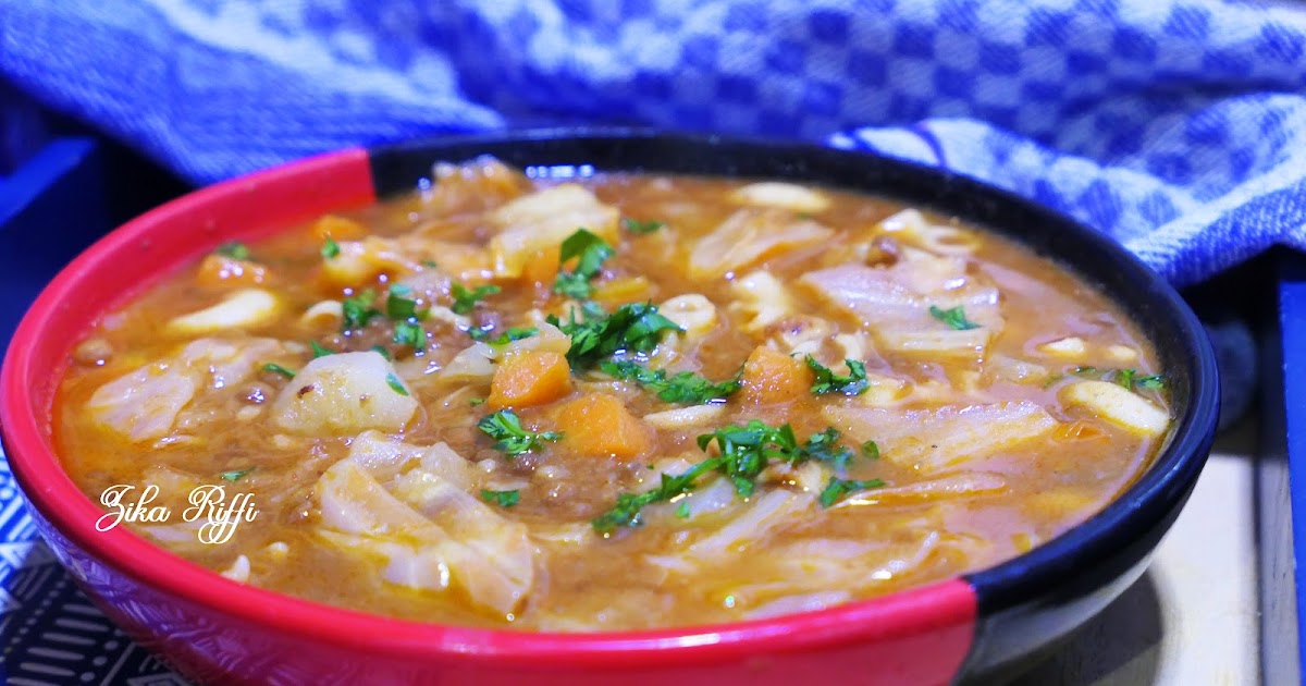 LA SOUPE DE LENTILLES AU CHOU- LÉGUMES ET AUX COQUILLETTES DE MAMAN