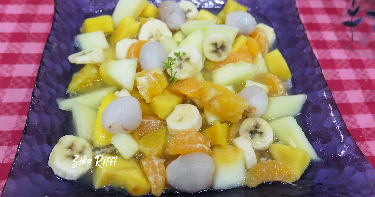 SALADE DE FRUITS- LITCHI- MANGUE- MELON- BANANE- MANDARINE ET ORANGE AU JUS DE CITRON