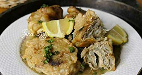 TAJINE BEIGNETS DE FENOUIL FARCI EN SAUCE BLANCHE AU CITRON- DOLMET BESBES M'BATEN