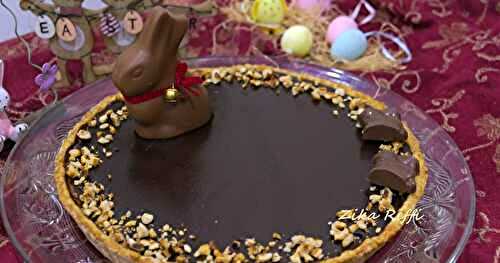 TARTE AU CHOCOLAT ET CARAMEL BEURRE SALÉ- NOIX ET NOISETTES