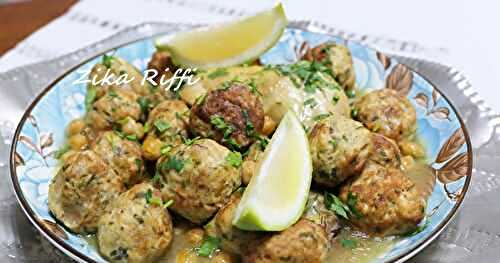 MCHAÏMCHA- SPÉCIALITÉ BÔNOISE- PLAT DE FÊTES AUX BOULETTES PANÉES AUX ŒUFS- SAUCE BLANCHE AUX POIS CHICHES
