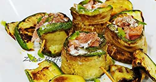 ROULÉS DE COURGETTES - CHÈVRE ET SAUMON