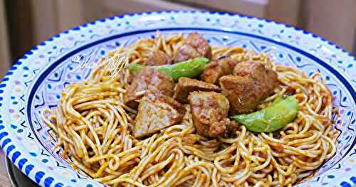 SPAGHETTIS SAUCE AUX TOMATES FRAÎCHES AU VEAU À L'ARABE- MAKAROUNA 3RAB