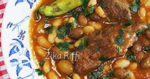 LOUBIA ALGÉRIENNE- PLAT DE HARICOTS BLANCS AU VEAU ET OLIVES KALAMATA- LOUBIA BAYDA MARKA