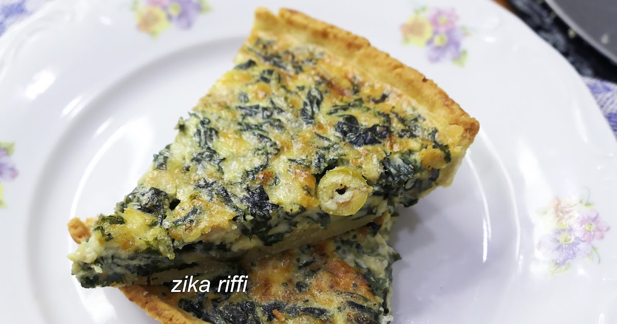 QUICHE AU POULET- ÉPINARDS- OLIVES- OIGNON VERT- PARMESAN ET CRÈME FRAÎCHE