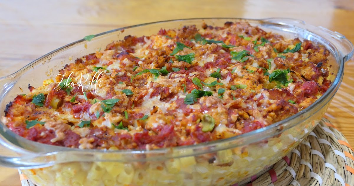 GRATIN DE PÂTES COURTES SAUCE BOLOGNAISE AUX OLIVES VERTES ET PECORINO