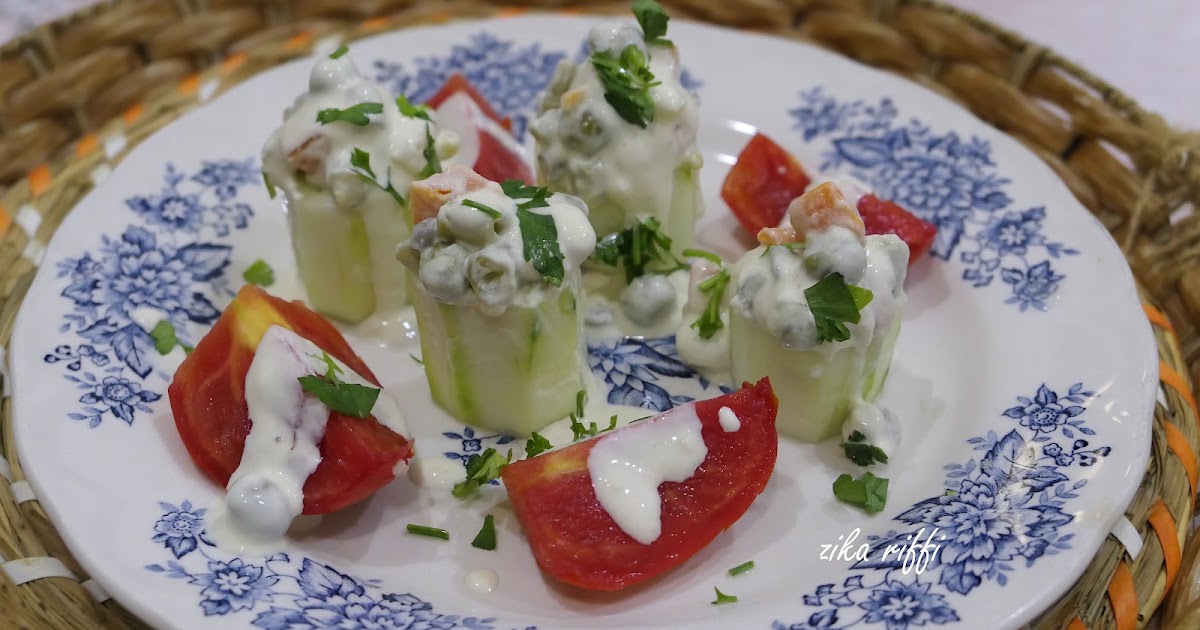 BOUCHÉES DE CONCOMBRE Á LA MACÉDOINE (VÉGAN)