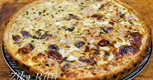 QUICHE PÂTE À  L'HUILE AU THON- PARMESAN ET OLIVES KALAMATA