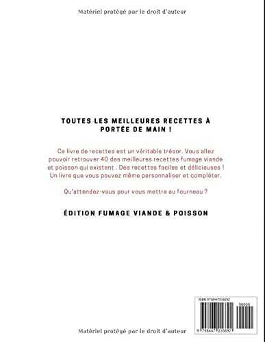 40 Recettes fumoir viande et poisson: Un livre de recette de fumoir à froid et à chaud