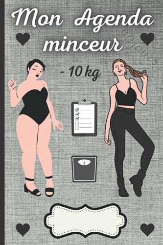 Agenda minceur 90 jours: Carnet minceur et journal alimentaire avec (graphique de suivi, tableau d’avancement, page de gratitude, photos, contrat personnel, Repas, mesures…) à remplir