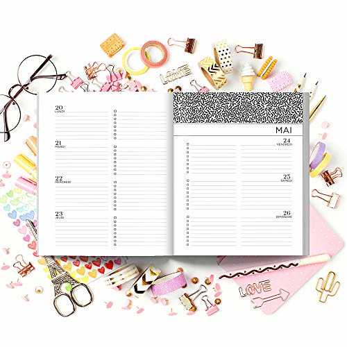 Agenda scolaire 2018-2019: 19x23cm : Agenda 2018 2019 semainier : Motif licornes, chats, crème glacée et beignets