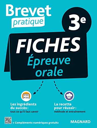 Brevet Pratique Fiches Épreuve orale 3e Brevet 2022: L'essentiel pour réussir l'épreuve orale en 38 fiches efficaces