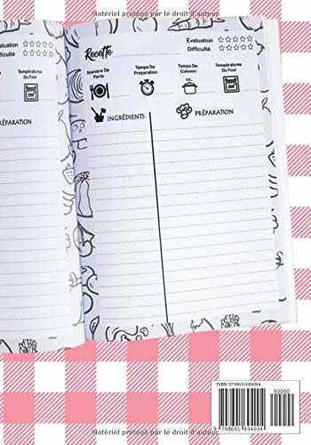 Cahier de Recette a Remplir: Carnet de cuisine à compléter de 100 pages pour y écrire toutes vos recettes, livre personnalisable idée cadeau cuisine pas cher pour un ami, sa femme, sœur