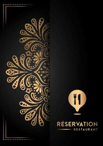 Cahier de reservation restaurant 2022: 2 pages (déjeuner/diner) par jour, agenda de réservation pour toute l’année 2022 pour restaurants 365 jours ... scolaire et jours fériés (Registre daté)