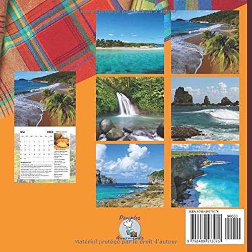 Calendrier 2022 Paysages et Recettes Locales Guadeloupe: Agenda Mural 12 mois Janvier à Décembre