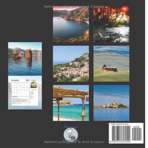 Calendrier La Corse et Ses Recettes: Corsica calendrier 12 mois avec paysages et cuisine corse