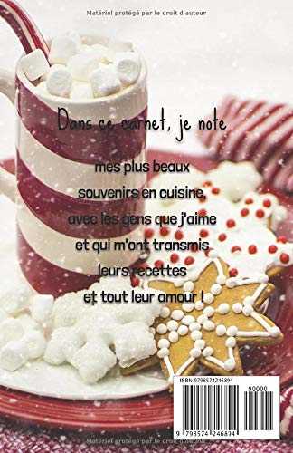 Carnet de recettes Spécialités de Noël: Carnet de recettes | carnet de cuisine : spécialités de Noël | livre de recette à compléter, à écrire / ... plats, desserts… Cadeau idéal pour enfants