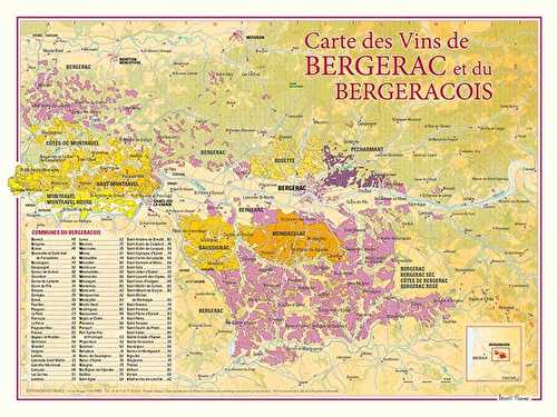 Carte des vins de bergerac et du bergeracois