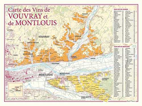 Carte des vins de vouvray et de montlouis