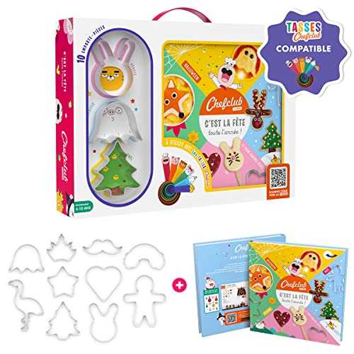 Chefclub Kids - Coffret de 10 Emporte-Pièces et Livre de Cuisine pour Enfant - C'est la Fête Toute L'Année - Recettes pour Toutes Les Grandes Occasions du Calendrier