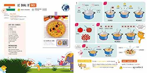 Chefclub Kids - Livre de Recettes du Monde pour Enfants - Livre de Cuisine - 20 Recettes pour Faire Voyager les Enfants avec les Tasses Chefclub Kids