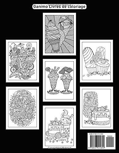 Creme Glacee Livre De Coloriage: 50 Illustrations De Haute Qualité, Un Excellent Livre De Coloriage Pour Les Adultes Avec D'adorables Pages À Colorier ... Le Soulagement Du Stress Et La Relaxation