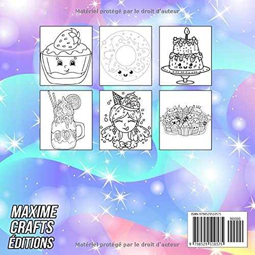 Délicieux Desserts Livre de Coloriage pour Enfants: Des Pages à Colorier Amusantes, Mignonnes et Uniques pour Filles et Garçons avec de Beaux Dessins ... Crème Glacée, Beignets, Biscuits et Chocolats