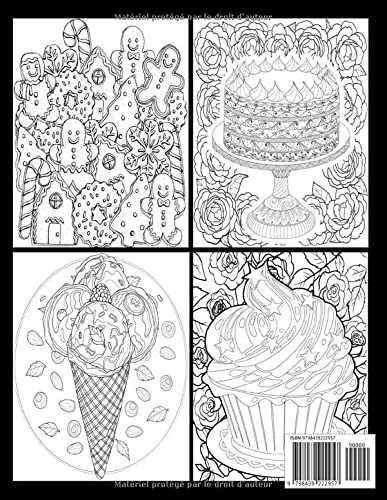 Desserts Adultes & Enfants Livre De Coloriage (MED Livre): Délicieux Desserts Avec des biscuits, petits gâteaux, gâteaux, chocolats, bonbons, des ... fruits et crème glacée, Anti-Stress.