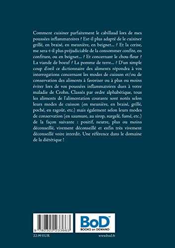 Dictionnaire des modes de cuisson et de conservation des aliments pour le traitement diététique de la maladie de crohn