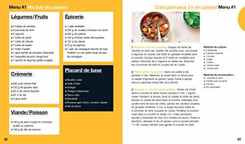 En 2h je cuisine pour toute la semaine spécial débutants: 10 semaines de menus - 50 recettes inratables