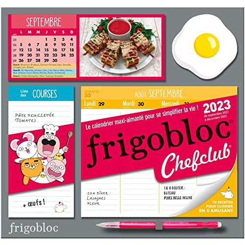 FRIGOBLOC HEBDOMADAIRE CHEFCLUB 2023 - 16 MOIS - (DE SEPT. 2022 À DÉC. 2023)