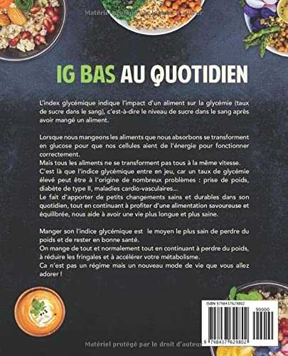 Le Régime IG Bas: Plus de 111 Recettes Simples et Rapides - Santé et minceur au quotidien, grâce au secret de la méthode LOGI: Indice Glycémique Bas