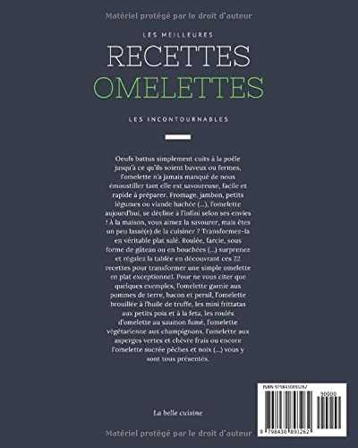 Les meilleures recettes Omelettes - Les incontournables: 22 idées d'omelettes délicieuses et faciles à réaliser. Recettes minceurs, gourmandes, healthy et rapides !