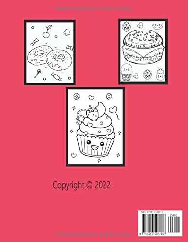 Livre de Coloriage de Nourriture Kawaii pour les Enfants: Pages à Colorier Faciles et Mignonnes pour tous les âges|. Donut, Bonbon, Crème Glacée, ... les tout-petits, les filles et les enfants