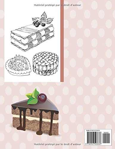 livre de coloriage Délicieux Desserts: biscuits, cupcakes, tiramisu, gâteaux, Tartes, Crêpes, chocolats, fruits, glace, pour enfant et Adultes