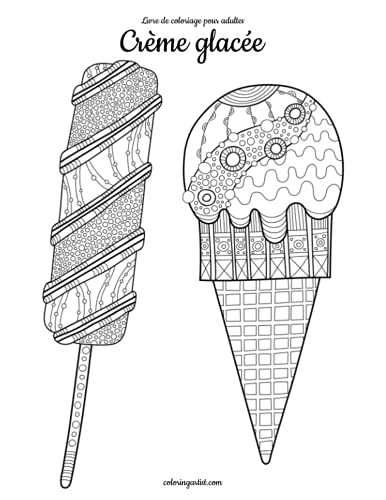 Livre de coloriage pour adultes Crème glacée 1