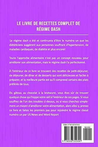 Livre De Recettes De Régime Dash En Français/ Dash Diet Cookbook In French