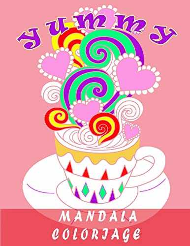 MANDALA COLORIAGE: coloriage adulte et enfant gros motifs,anti stress ;gâteau,fruit,crème glacée..(mandala fleur enfant)coloriage fleurs pour adultes