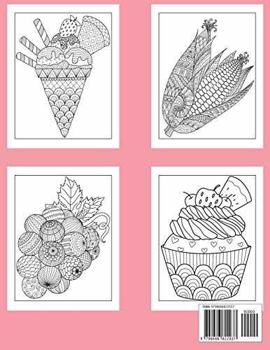 MANDALA COLORIAGE: coloriage adulte et enfant gros motifs,anti stress ;gâteau,fruit,crème glacée..(mandala fleur enfant)coloriage fleurs pour adultes