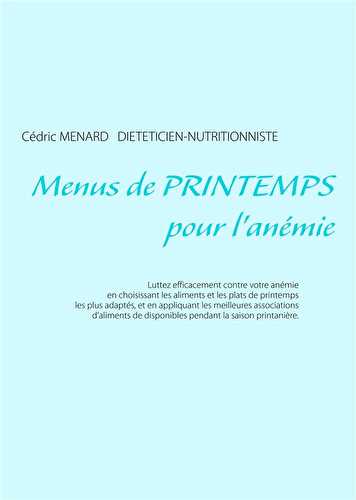 Menus de printemps pour l'anémie