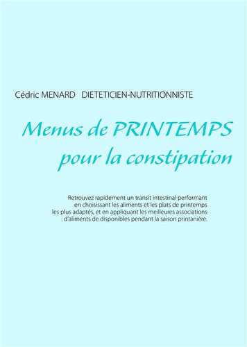 Menus de printemps pour la constipation