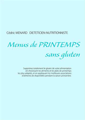 Menus de printemps sans gluten