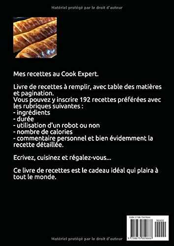 Mes recettes au Cook Expert: Livre à remplir