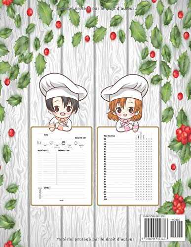 Mes Recettes Cahier de recettes à remplir: Cadeau Original De Noël Pour Femme Mon Carnet pour 100 recettes à compléter avec vos recettes de cuisine | ... 21,6 x 27,9 cm / 8,5 x 11 pouces / ca . A4 )