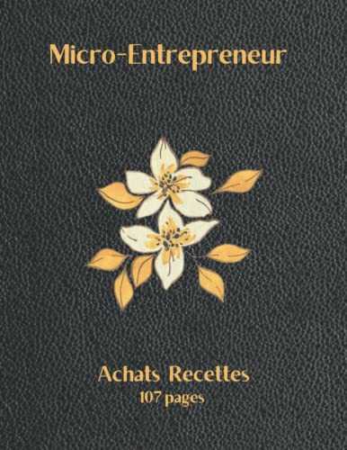 Micro-Entrepreneur: livre de compte, recettes et achats à remplir sur deux pages, 107 pages, grand format, 21,59 x 27,94 cm, couverture souple, idée cadeau original