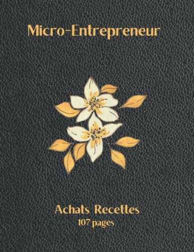 Micro-Entrepreneur: livre de compte, recettes et achats à remplir sur deux pages, 107 pages, grand format, 21,59 x 27,94 cm, couverture souple, idée cadeau original