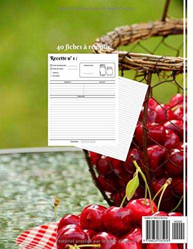 Mon cahier de recette confitures et marmelades: livre de recette confiture maison à remplir